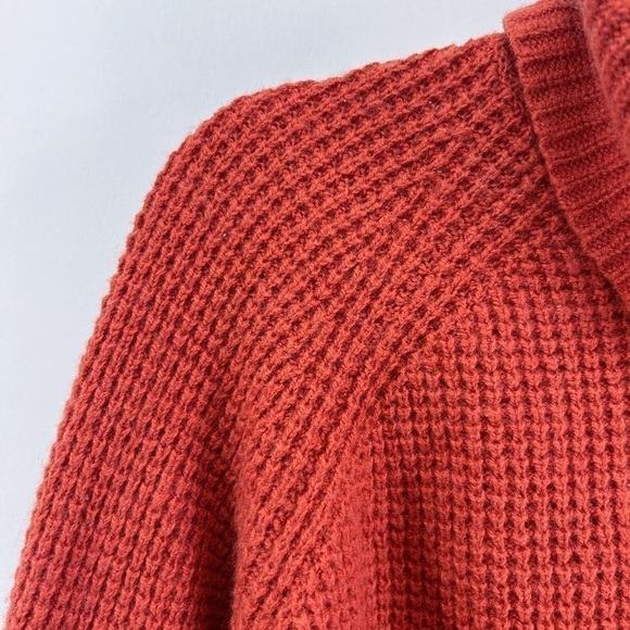 MADEWELL Orange Eastbrook Turtleneck Cross-Back Sweater in Cotton-Merino Yarn - Picture 8 of 10